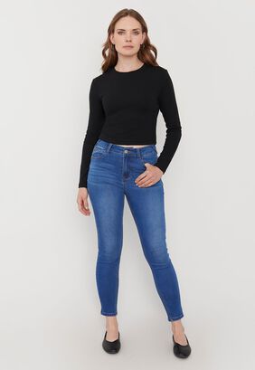 Jeans Mujer Push Up Skinny Azul Medio Corona,hi-res