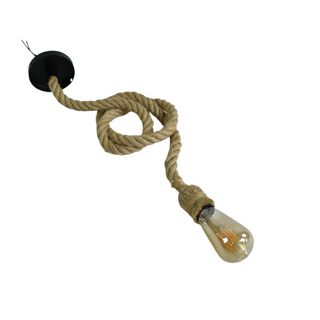 Lámpara colgante vintage cuerda de yute 1m (No incluye Ampolleta),hi-res