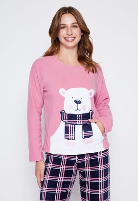 Pijama Mujer Rojo Polar Family Shop,hi-res