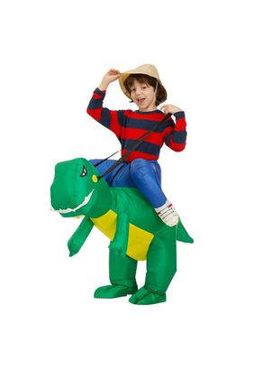 Disfraz Dinosaurio Inflable para Niños VERDE Rex,hi-res