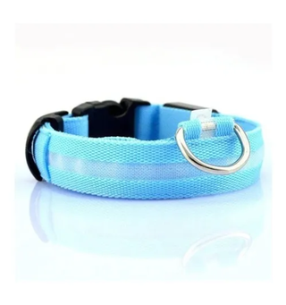 Collar Luz Led Para Perro Mascota Con Alta Visibilidad Talla M Azul,hi-res