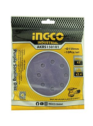 10 Disco Lija Zirconio Velcro 150mm Grano Variado Ingco,hi-res