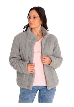 Polar Mujer Insulated Full Zip Teddy Gris,hi-res