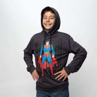 Poleron Niño Superman Standing Negro DC Comics,hi-res