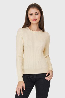 Sweater Punto Fino Cadenetas Blanco Nicopoly,hi-res