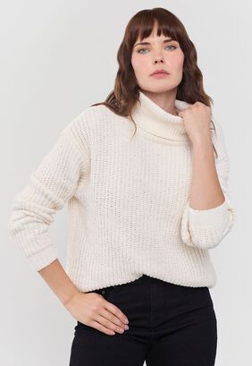 Sweater Mujer Chenille Blanco Corona,hi-res