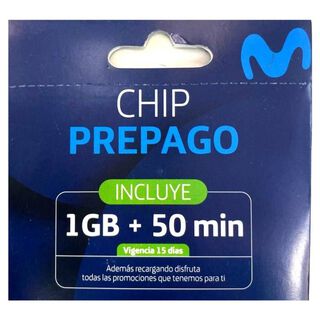 Tarjeta Sim Chip prepago movistar 1GB+50 minutos,hi-res