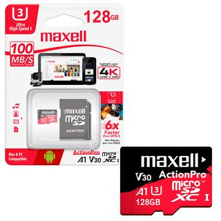 Tarjeta de memoria MicroSD 128GB Maxell + Adaptador 100MB/s,hi-res