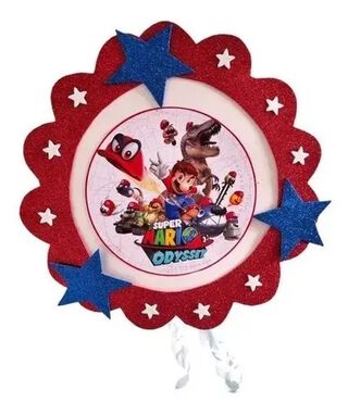 Piñata Infantil Temática Super Mario Odyssey Mario Bros,hi-res