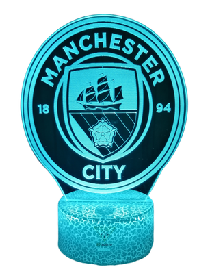Lámpara ilusión 3D Manchester City Inglaterra7 Colores Led,hi-res