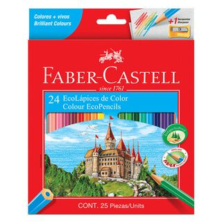 Lápices Faber-Castell Ecolápices 24 Colores + Sacapuntas,hi-res
