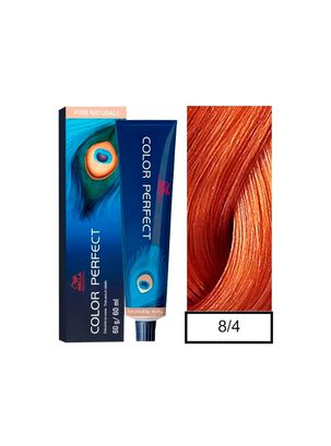 WELLA-tintura permanente color perfect 8/4 rubio claro rojo 60gr + oxidante 20vol 60ml,hi-res