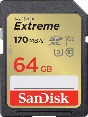 Memoria SDHC SanDisk Extreme UHS-I, 64GB, V30, UHS-I U3,hi-res