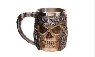 Taza Calavera Multi Skull & Spine Goblet 3d Tazon Mug,hi-res
