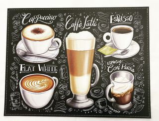 Set de 6 individuales tipos de café,hi-res