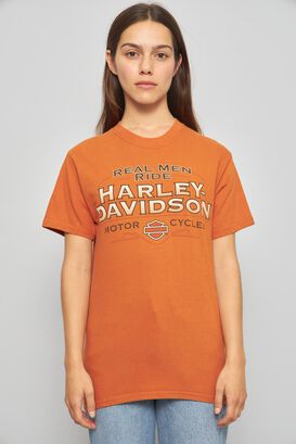 Polera casual  naranjo harley davidson talla S 985,hi-res