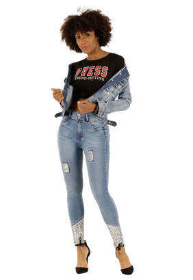 Jeans One World Melody Lentejuelas Mujer,hi-res