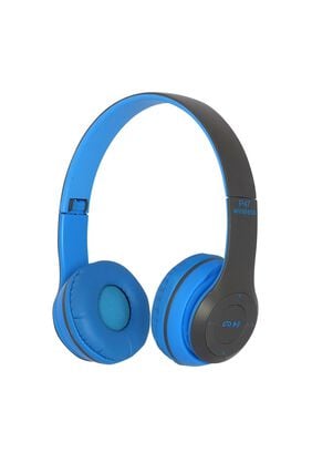 Audífonos Bluetooth Recargable Con Micrófono FM/TF Celeste,hi-res