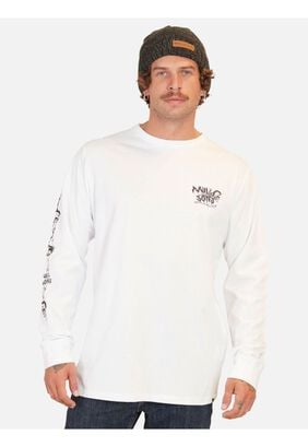 Polera Surfing On Skull Island Ls Tees Blanco Hombre Maui And Sons,hi-res