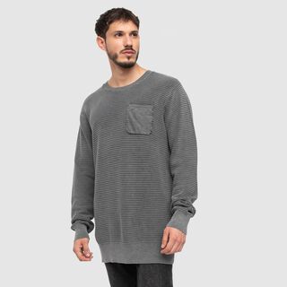 Sweater Cotton Light Grey Black Bubba,hi-res