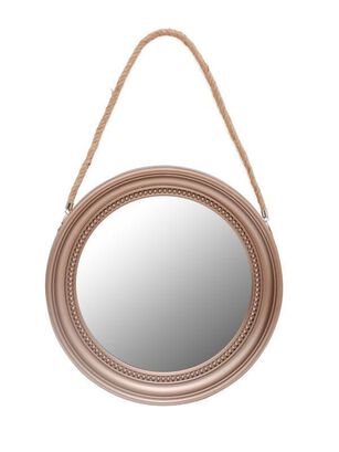 Espejo redondo Ø33 cm. con soga bronce viejo Unico,hi-res