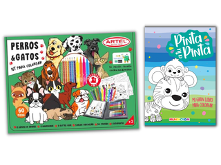 Pack Maleta Artel Perros y Gatos  + Libro Pinta a tu Pinta ,hi-res