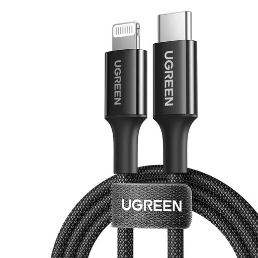 UGREEN Cable Lightning a USB-C PD trenzado 1m Negro,hi-res