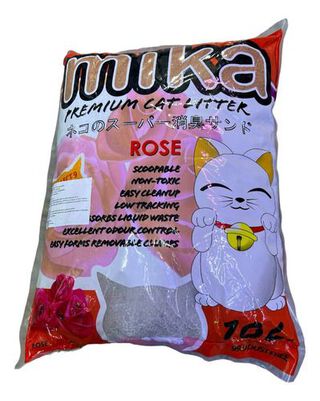 Arena Para Gato Aglutinante Premium Mika Aroma Rosas 10l 8kg,hi-res