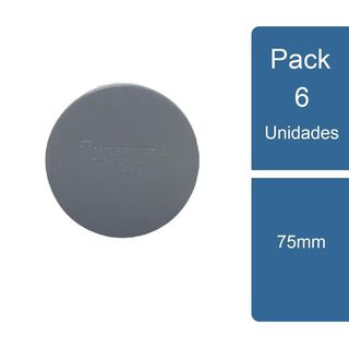 Pack 6 Tapa Gorro PVC Sanitario Gris 75mm PVC,hi-res