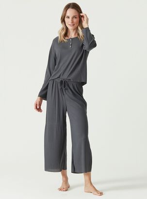 Pijama de Mujer Rib Gris,hi-res