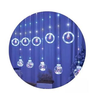 Luces Esferas Navideñas Luces Navidad Cascada Aros Bolas 3m,hi-res