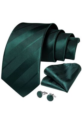 Set Corbata + Paño + Collera formal hombre. Modelo Emerald,hi-res