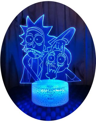 Lámpara ilusión 3D Rick y Morty 7 Colores Led,hi-res