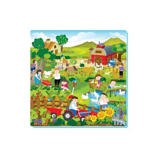 Alfombra - puzzle de 9 piezas con diseño granja,hi-res