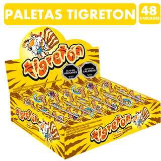 Tigreton Paletas De Chocolate Plátano (Caja Con 48 Unidades),hi-res