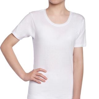 Camiseta Juvenil Manga Corta Algodón Blanco,hi-res