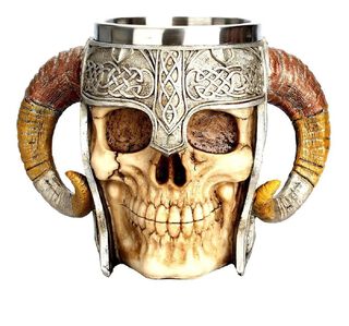 Taza Cráneo Vikingo Medieval. Acero Inoxidable 420 Ml,hi-res