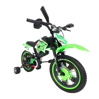 Bicimoto Bicicleta Infantil Con Sonidos Aro 12 Verde,hi-res