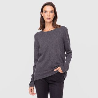 Women Sweater Solid Grey  Black Bubba,hi-res