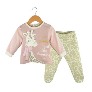 Pijama Bebé de Franela Niña Jirafa,hi-res