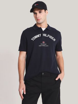 POLO GRAPHIC CHEST LOGO AZUL TOMMY HILFIGER,hi-res