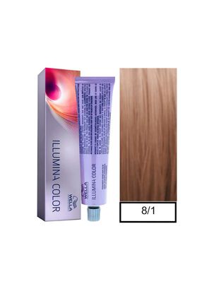 WELLA - Tintura permanente illumina color 8/1 Rubio Claro Ceniza 60 ml + Oxidante,hi-res