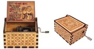 UP AVENTURAS EN GLOBO caja musical de madera con manivela,hi-res