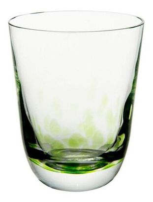 Vaso de vidrio detalles verdes fabricado en polonia,hi-res