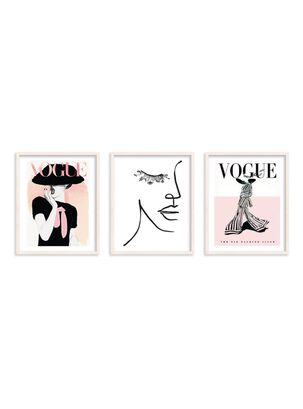 Set de 3 cuadros Vogue,hi-res