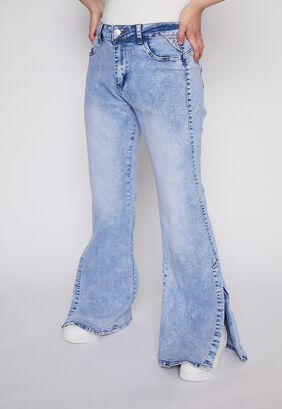 Jeans Flare Abertura Celeste Family Shop,hi-res
