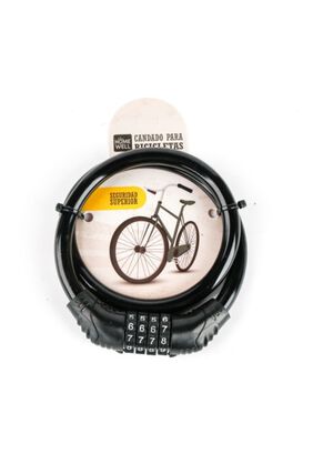 Cable de Seguridad con Clave de Bicicleta Negro 55cm,hi-res