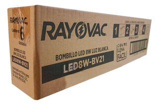 Rayovac Ampolleta Led Luz 8w 750 Lumenes Pack 6 Unidades,hi-res
