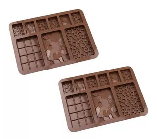 X2 Moldes De Chocolate Moldes Barra De Chocolate Silicona B9 ,hi-res