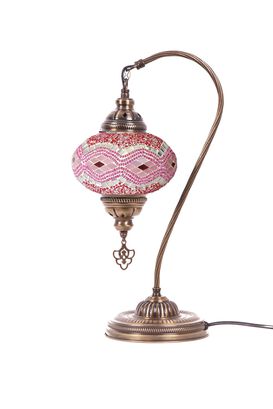 Lámpara turca cisne M beads fucsia,hi-res